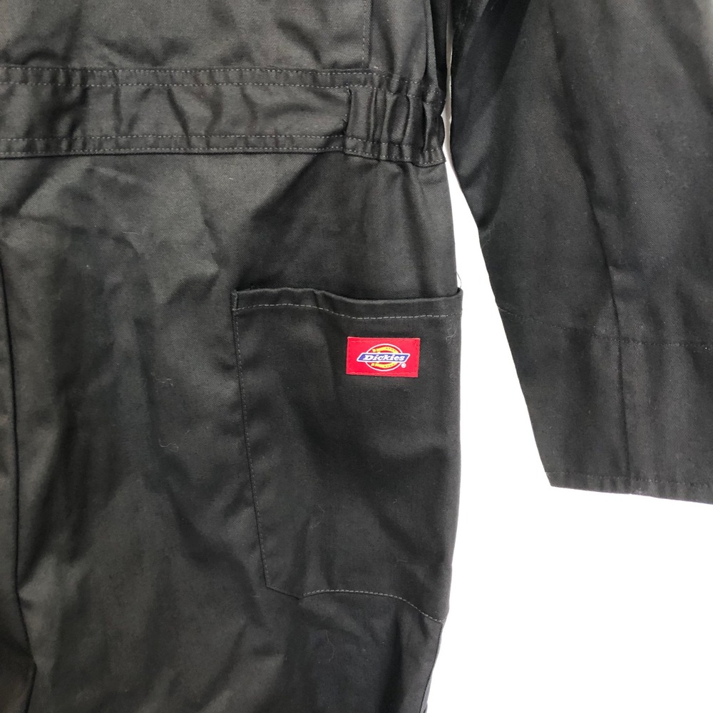 Dickies Black Coverall Jumpsuit Workwear Gold Zipper Front Black L-Tall - Picture 14 of 16